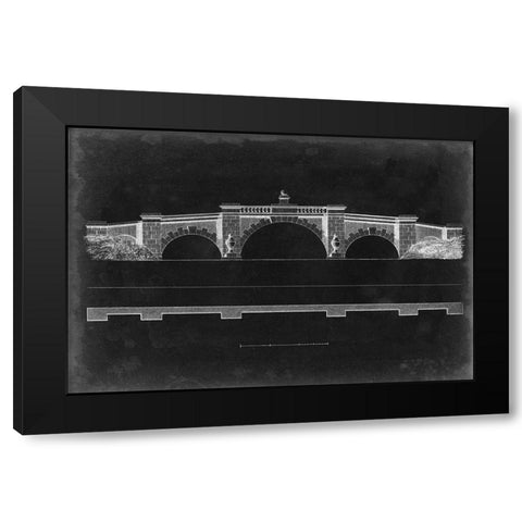 Bridge Schematic III Black Modern Wood Framed Art Print by Vision Studio