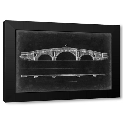 Bridge Schematic IV Black Modern Wood Framed Art Print with Double Matting by Vision Studio