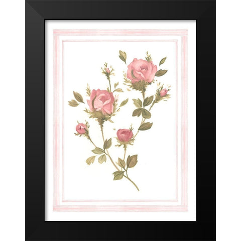 Rose Pattern I Black Modern Wood Framed Art Print by Scarvey, Emma