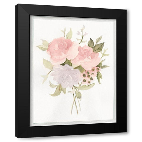 Soft Bouquet II Black Modern Wood Framed Art Print by Scarvey, Emma