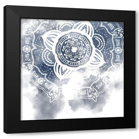 Midnight Blue Breath I Black Modern Wood Framed Art Print with Double Matting by Wang, Melissa