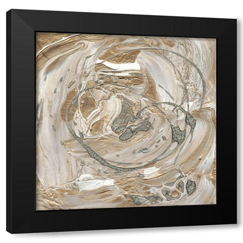 Silver and Gold I Black Modern Wood Framed Art Print by Ludwig, Alicia