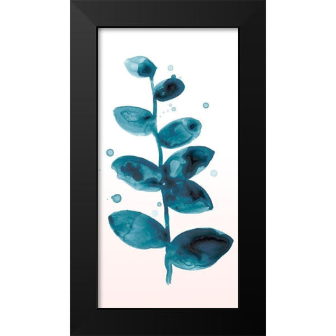 Stems in Indigo III Black Modern Wood Framed Art Print by Vess, June Erica