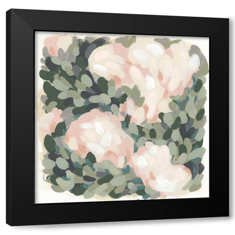 Blush and Celadon II Black Modern Wood Framed Art Print by Vess, June Erica