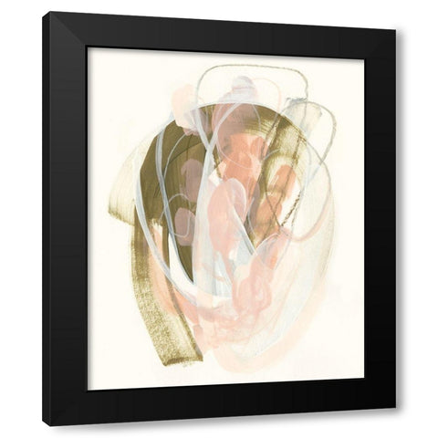 Hyacinth Gesture IV Black Modern Wood Framed Art Print by Vess, June Erica