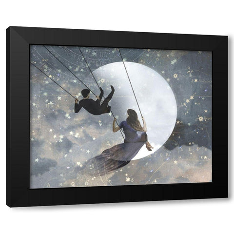 Celestial Love II Black Modern Wood Framed Art Print with Double Matting by Borges, Victoria