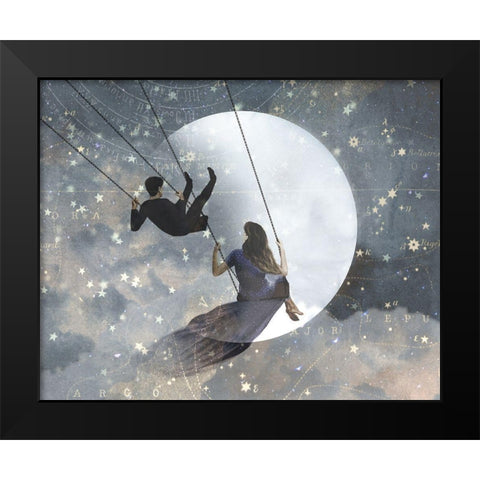 Celestial Love II Black Modern Wood Framed Art Print by Borges, Victoria