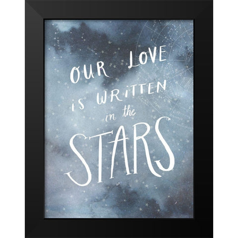 Celestial Love IV Black Modern Wood Framed Art Print by Borges, Victoria