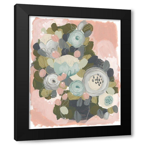 Blossom Cascade I Black Modern Wood Framed Art Print by Vess, June Erica