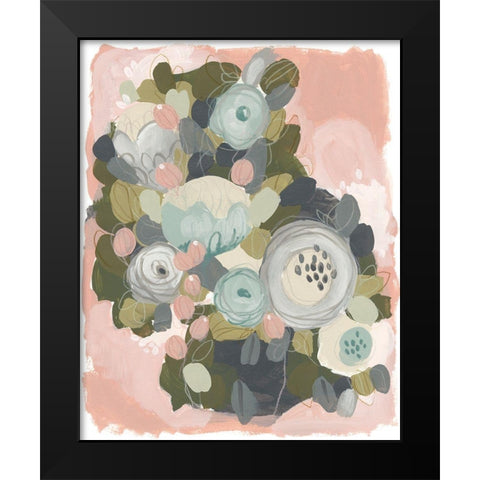 Blossom Cascade I Black Modern Wood Framed Art Print by Vess, June Erica