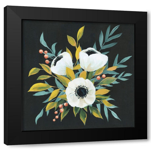 Anemone Posy I Black Modern Wood Framed Art Print with Double Matting by Popp, Grace
