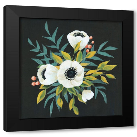 Anemone Posy II Black Modern Wood Framed Art Print with Double Matting by Popp, Grace