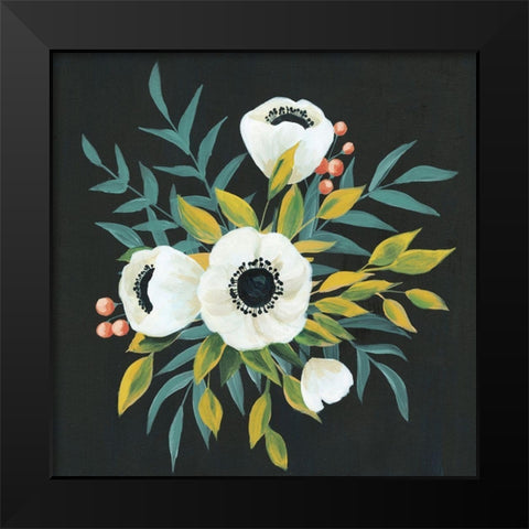 Anemone Posy II Black Modern Wood Framed Art Print by Popp, Grace