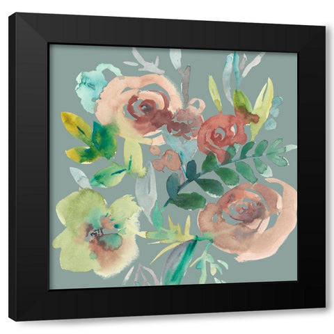 Rosealeah V Black Modern Wood Framed Art Print with Double Matting by Zarris, Chariklia