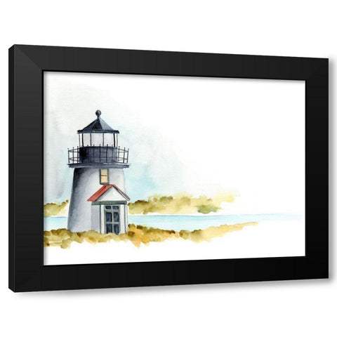Ocean Beacon I Black Modern Wood Framed Art Print with Double Matting by Moore, Regina