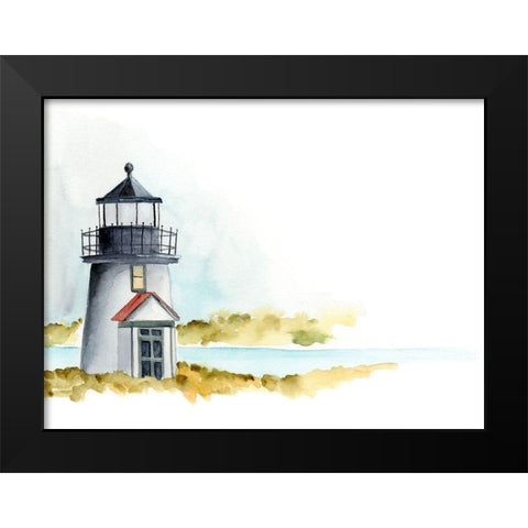 Ocean Beacon I Black Modern Wood Framed Art Print by Moore, Regina