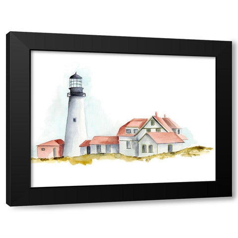 Ocean Beacon II Black Modern Wood Framed Art Print by Moore, Regina