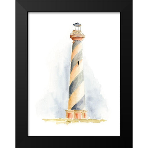 Ocean Beacon III Black Modern Wood Framed Art Print by Moore, Regina