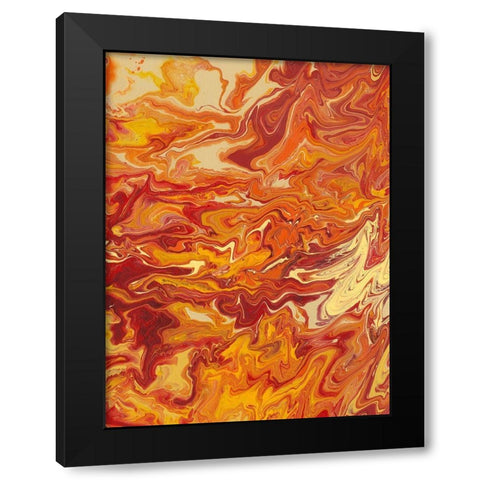 Nomadic Blaze IV Black Modern Wood Framed Art Print with Double Matting by Moore, Regina