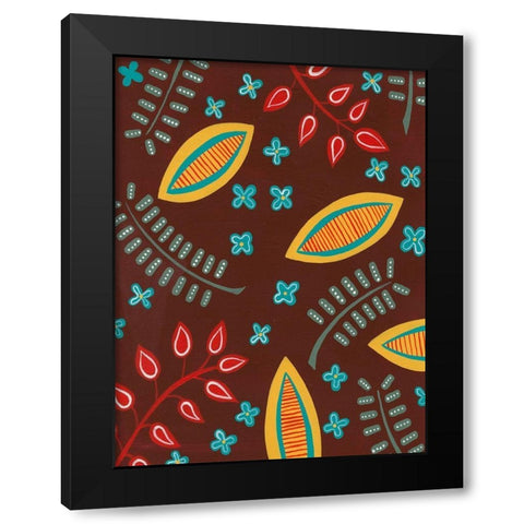 Stylized Motif I Black Modern Wood Framed Art Print with Double Matting by Moore, Regina