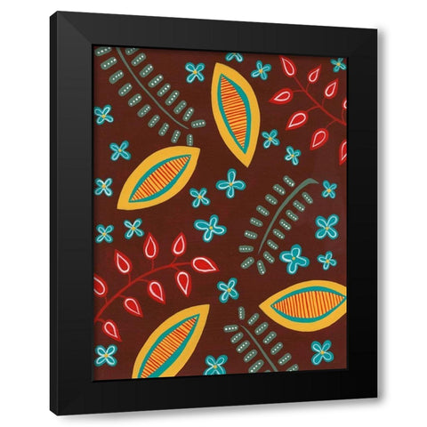 Stylized Motif II Black Modern Wood Framed Art Print with Double Matting by Moore, Regina