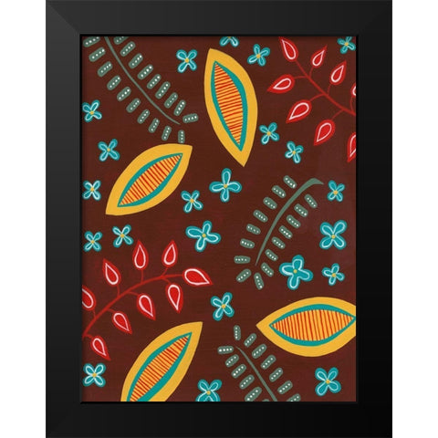Stylized Motif II Black Modern Wood Framed Art Print by Moore, Regina