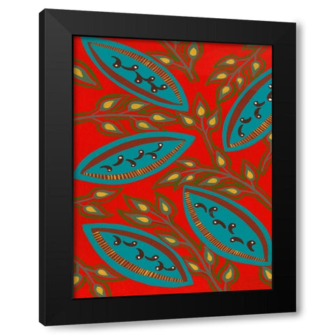 Stylized Motif III Black Modern Wood Framed Art Print with Double Matting by Moore, Regina