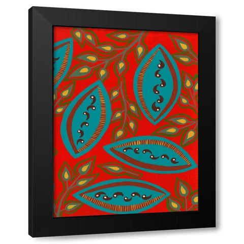 Stylized Motif IV Black Modern Wood Framed Art Print by Moore, Regina
