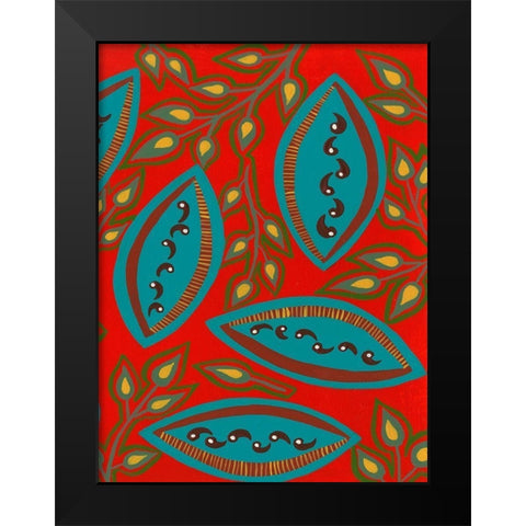Stylized Motif IV Black Modern Wood Framed Art Print by Moore, Regina
