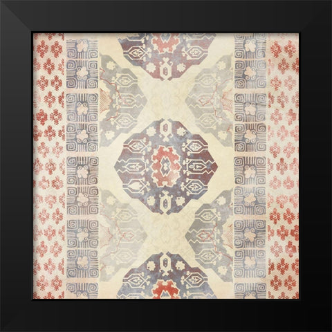 Earthy Indigo Textile I Black Modern Wood Framed Art Print by Vess, June Erica