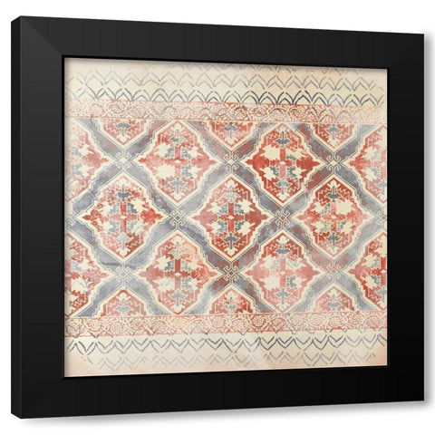 Earthy Indigo Textile II Black Modern Wood Framed Art Print by Vess, June Erica