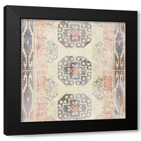 Earthy Indigo Textile IV Black Modern Wood Framed Art Print with Double Matting by Vess, June Erica