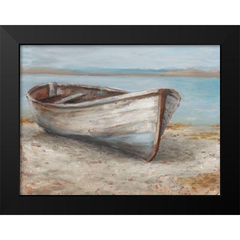 Whitewashed Boat I Black Modern Wood Framed Art Print by Harper, Ethan