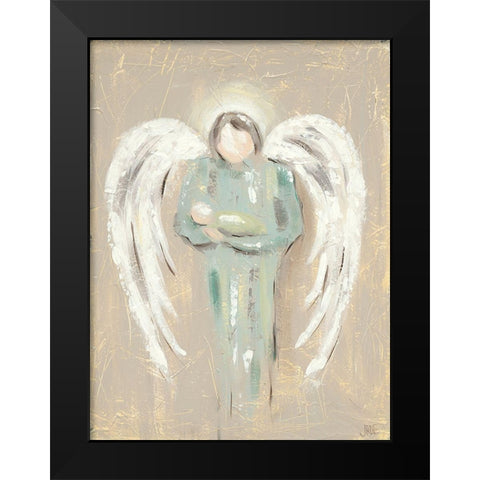 Angel Love Black Modern Wood Framed Art Print by Reynolds, Jade