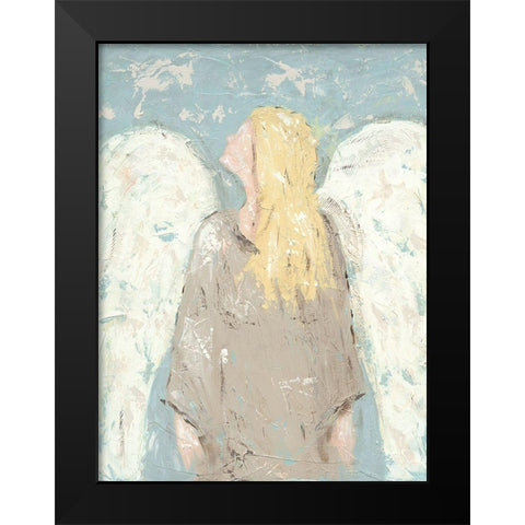 Angel Waiting Black Modern Wood Framed Art Print by Reynolds, Jade
