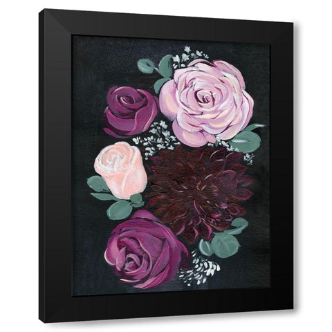 Dark and Dreamy Floral II Black Modern Wood Framed Art Print by Parker, Jennifer Paxton
