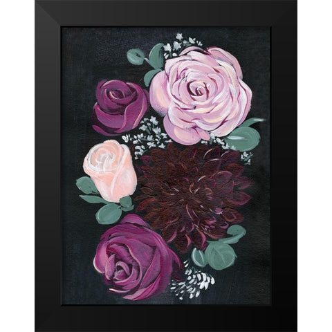 Dark and Dreamy Floral II Black Modern Wood Framed Art Print by Parker, Jennifer Paxton