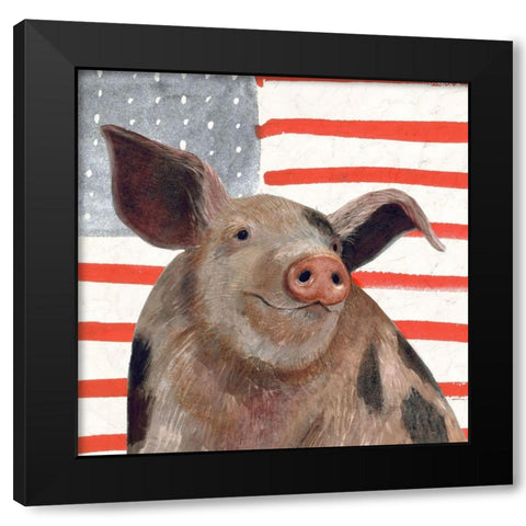 Patriotic Farm IV Black Modern Wood Framed Art Print by Borges, Victoria