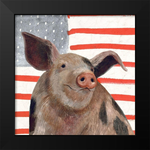 Patriotic Farm IV Black Modern Wood Framed Art Print by Borges, Victoria