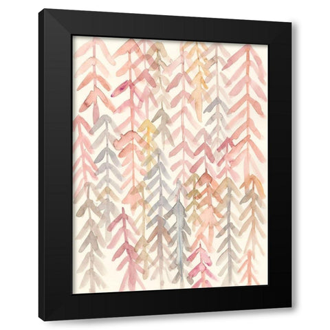 Barberry II Black Modern Wood Framed Art Print with Double Matting by Zarris, Chariklia