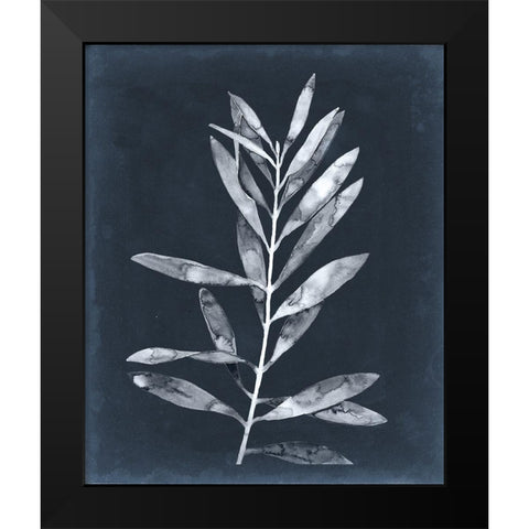 Midnight Leaves I Black Modern Wood Framed Art Print by Meagher, Megan