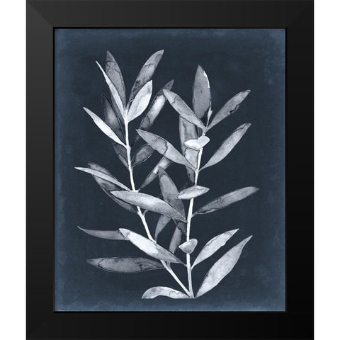Midnight Leaves II Black Modern Wood Framed Art Print by Meagher, Megan