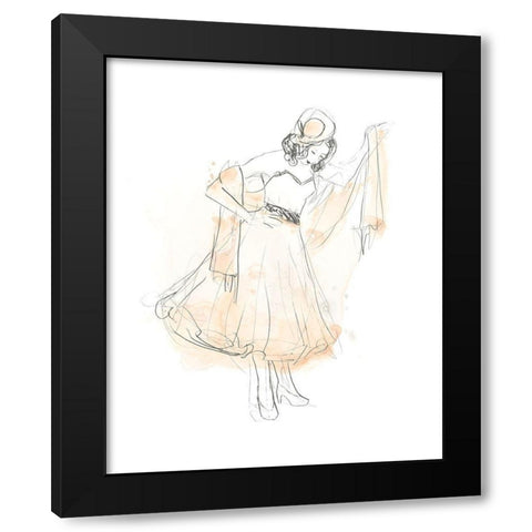 Blush and Grey Fashion I Black Modern Wood Framed Art Print with Double Matting by Vess, June Erica