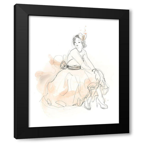 Blush and Grey Fashion II Black Modern Wood Framed Art Print with Double Matting by Vess, June Erica