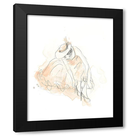 Blush and Grey Fashion III Black Modern Wood Framed Art Print with Double Matting by Vess, June Erica