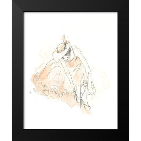 Blush and Grey Fashion III Black Modern Wood Framed Art Print by Vess, June Erica