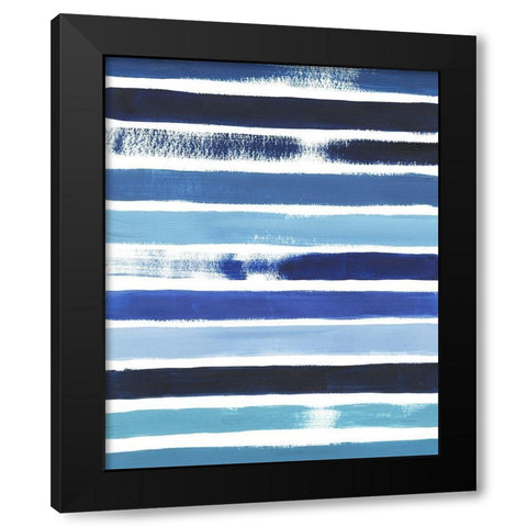Cobalt Strokes I Black Modern Wood Framed Art Print by Popp, Grace