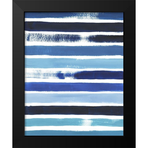 Cobalt Strokes I Black Modern Wood Framed Art Print by Popp, Grace