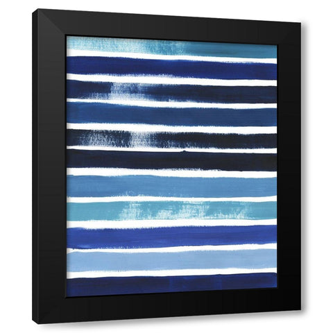 Cobalt Strokes II Black Modern Wood Framed Art Print by Popp, Grace
