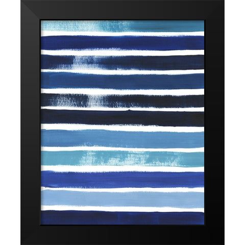 Cobalt Strokes II Black Modern Wood Framed Art Print by Popp, Grace